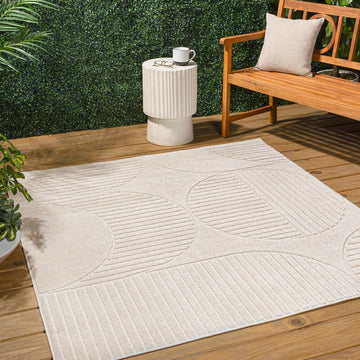 Nordby Geometric Arch Scandi Striped Area Rug